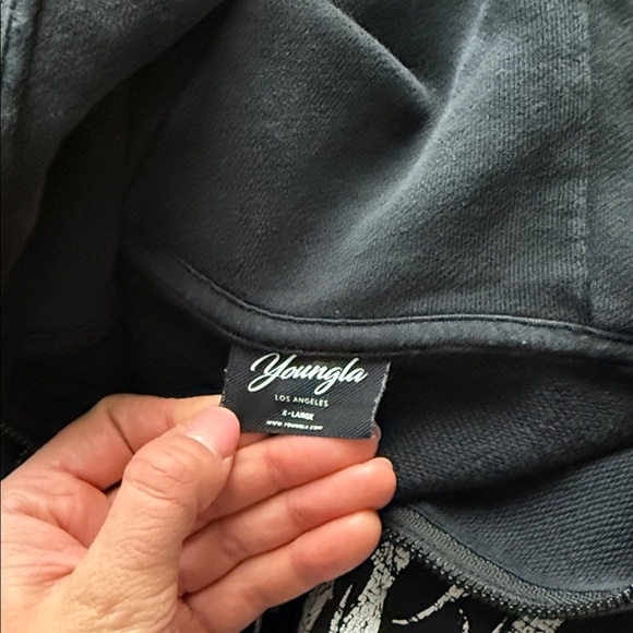 YoungLA Black Hoodie with White Graphic - Picture 2 of 2